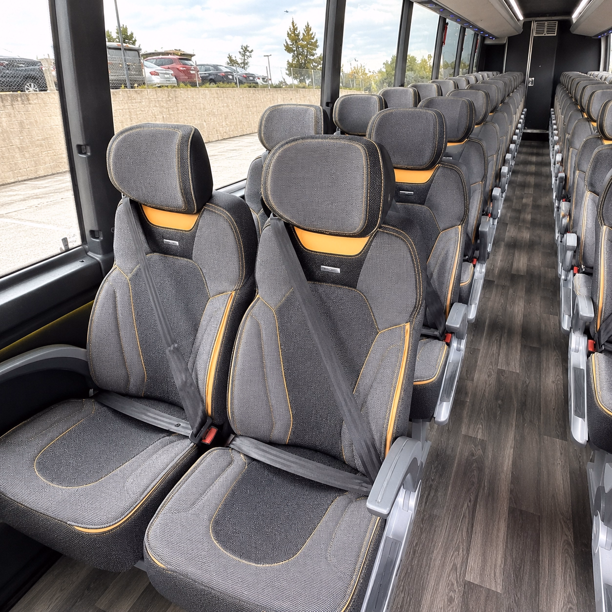 apple valley charter bus rental interior